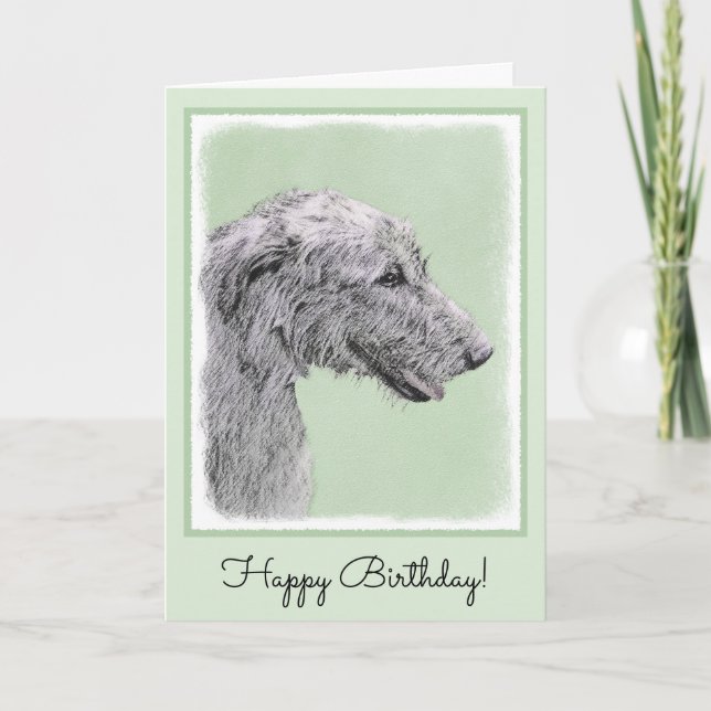 Irländska Wolfhound Painting - Cute Original Hund  Kort (Framsida)