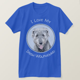 Irländska Wolfhound Painting - Cute Original Hund  T Shirt