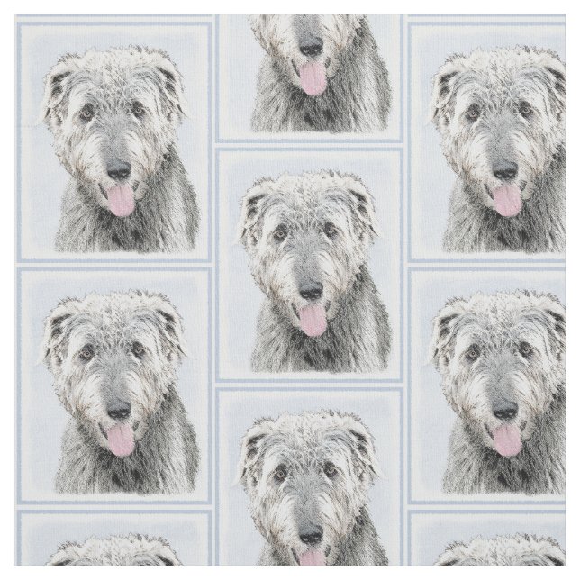 Irländska Wolfhound Painting - Cute Original Hund  Tyg (Provkarta)