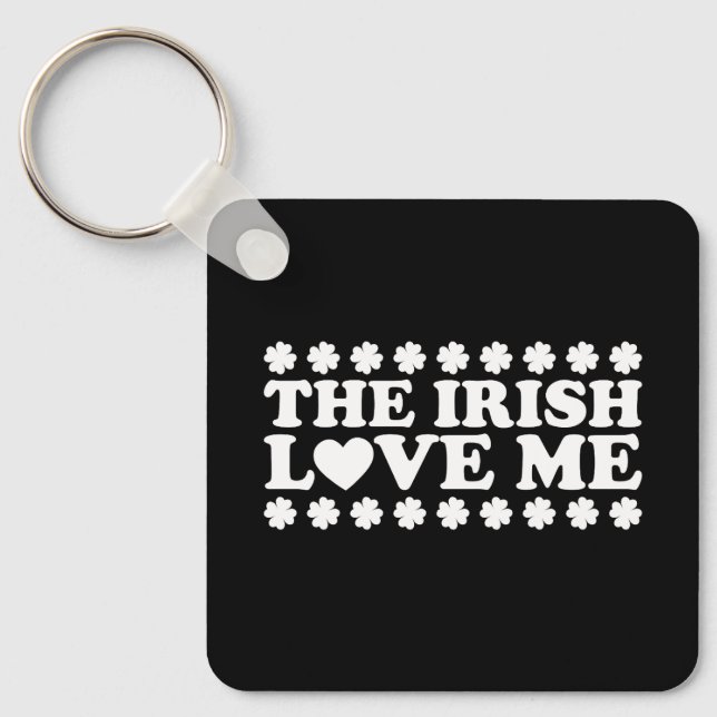 Irlandskärlek Shamrock St Patrick's Day Retro Nyckelring (Framsida)