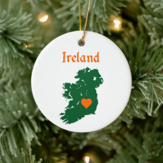 Irlandskarta Julgransprydnad Keramik