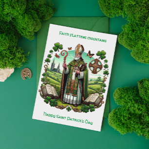 Irländskt arv: Traditional Bishop Saint patrick Helg Vykort