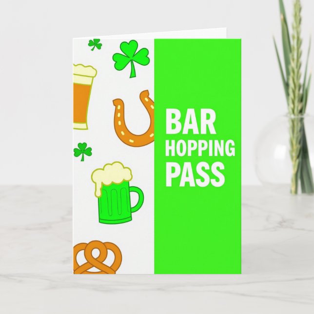Irländskt Barhopping-passkort Kort (Framsida)