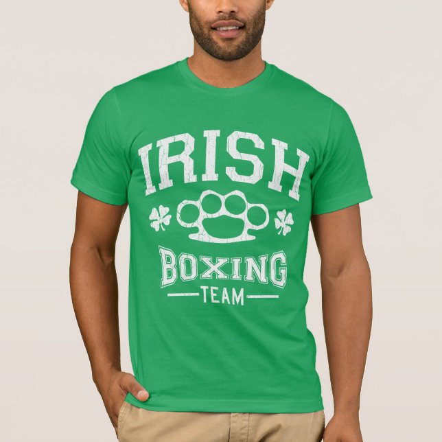 Irländskt (bedrövat) boxninglag för vintage, t-shirt (Framsida)