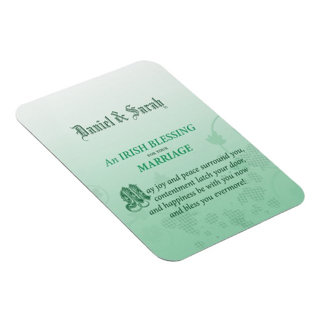 Irländskt bröllopsglückönskande välsignelse magnet (Högersidan)