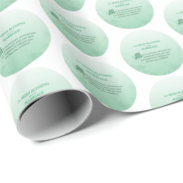 Irländskt bröllopsglückönskande välsignelse presentpapper (Rullad Hörn)