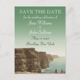 Irländskt bröllopstema Cliffs of Moher Spara datum Meddelande Vykort