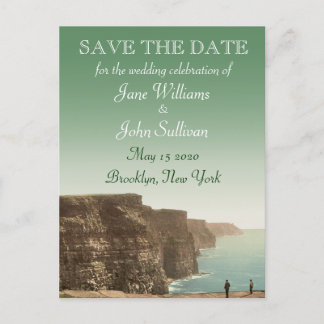Irländskt bröllopstema Cliffs of Moher Spara datum Meddelande Vykort