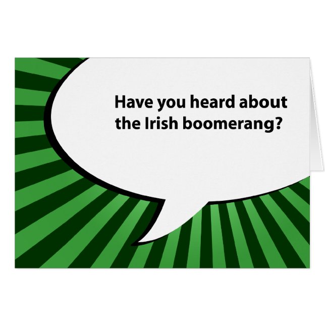 irländskt bumerangskämt OBS kort (Framsidan Horizontal)