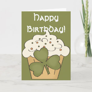 Irländskt Cupkaka Lycklig-födelsedagskort Kort