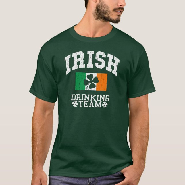 Irländskt dricka lag tee shirt (Framsida)