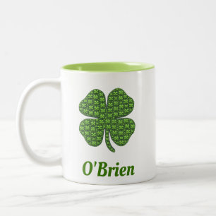 Irländskt efternamn Fyrklöver Shamrock Två-Tonad Mugg