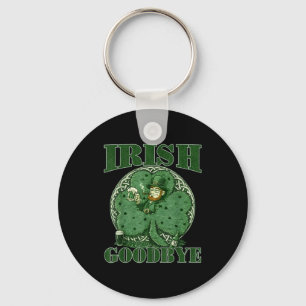 Irländskt farväl st patricks dag rolig leprechaun nyckelring