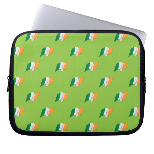 Irländskt flaggamönster laptop fodral (Framsidan)