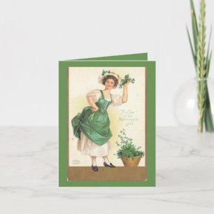 Irländskt Fröcken St.Pat för vintage kort