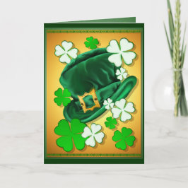 Irländskt hatt- och Shamrockskort Kort