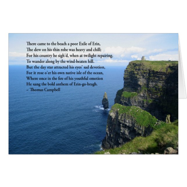 Irländskt hav hälsningskort (Framsidan Horizontal)