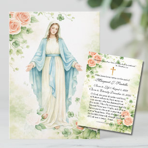 Irländskt katolskt begravningsminne för mor Maria Visitkort