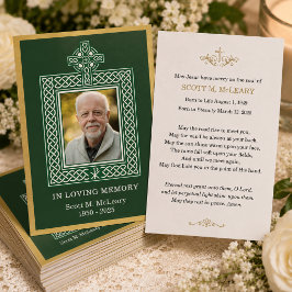 Irländskt katolskt minnesmärke Celtic Cross med Ch Visitkort