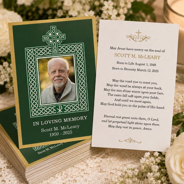 Irländskt katolskt minnesmärke Celtic Cross med Ch Visitkort (Skapare uppladdad)