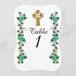 Irländskt keltiskt kors bord nummerkort inbjudningar
