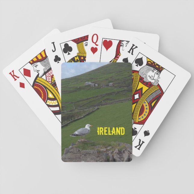 Irländskt landskap Irland som leker kort Kortlek (Baksidan)