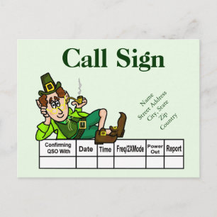 Irländskt Leprechaun Ham Radio QSL-kort Anpassa de Vykort