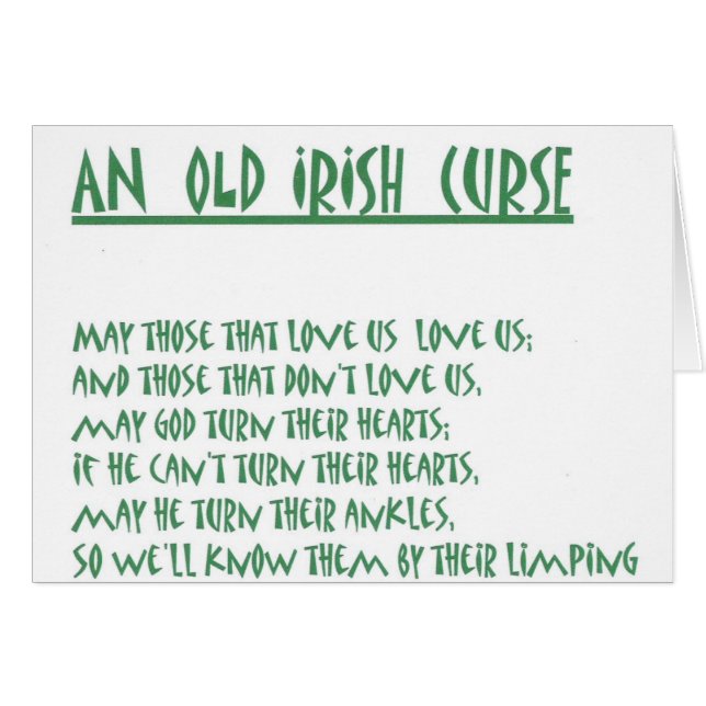 irländskt ordstäv OBS kort (Framsidan Horizontal)