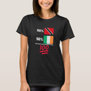 Irländskt Plus Trinidadiskt Mix Flagga Arv T Shirt
