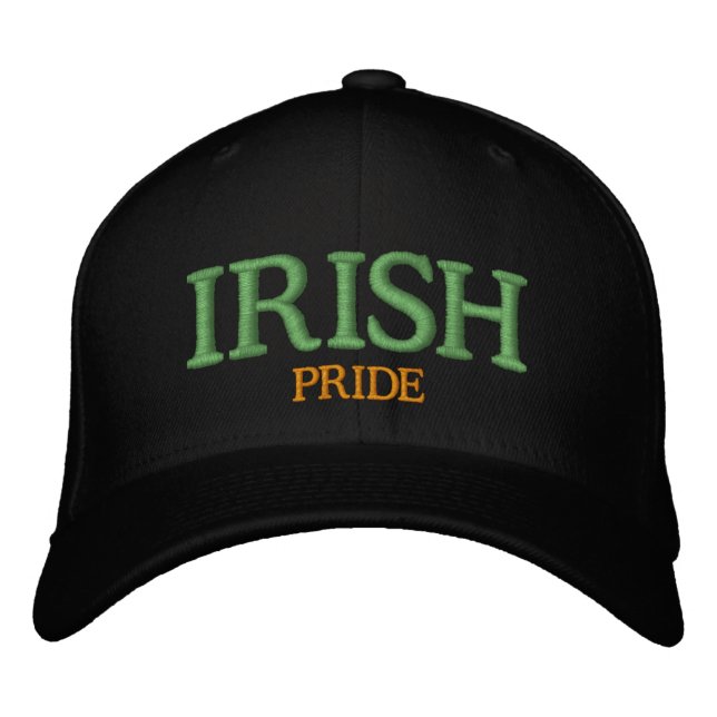 Irländskt Pride broderat Hat 1b Broderad Keps (Framsida)