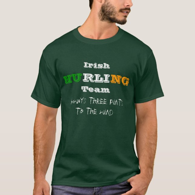 Irländskt slunga lag, alltid tre halva liter till… t-shirt (Framsida)