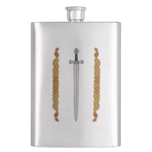 Irländskt svärd och Knotwork Fickplunta