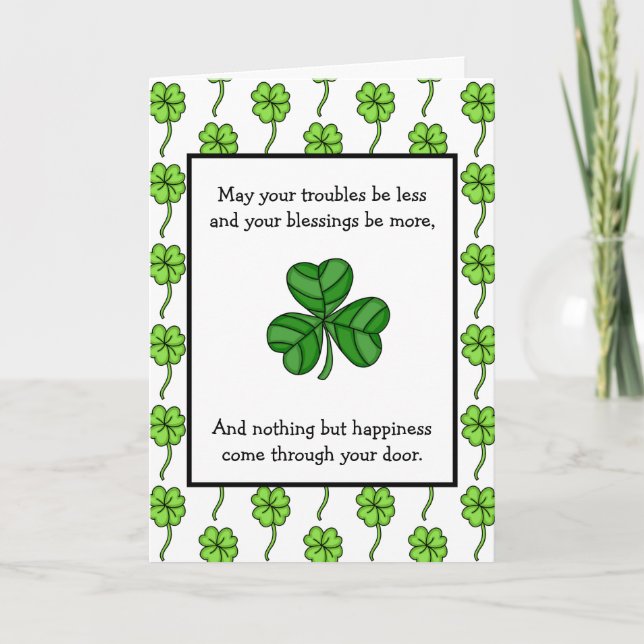 Irländskt välsignelse | Glad St Patrick's Day-kort Kort (Framsida)
