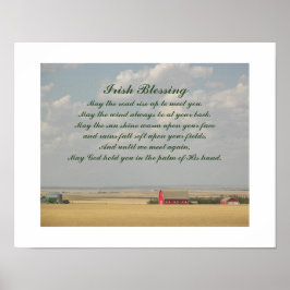 Irländskt välsignelse Guldgul vete fält Inspireran Poster