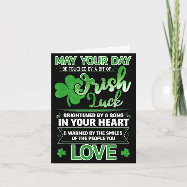 Irländskt välsignelse Lycka Citat St. Patrick's  Kort (Framsida)