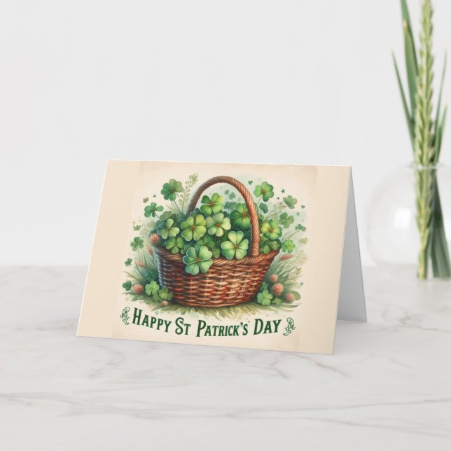 Irländskt välsignelsekort för St. Patrick's Shamro Helgkort (Framsida)