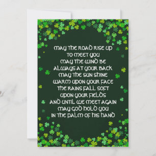 Irländskt välsignelsekort - Shamrock-design Julkort