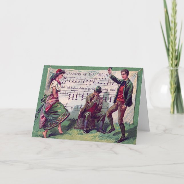 Irländskt zigenskt ha på sig av den gröna pimpeln kort (Framsida)