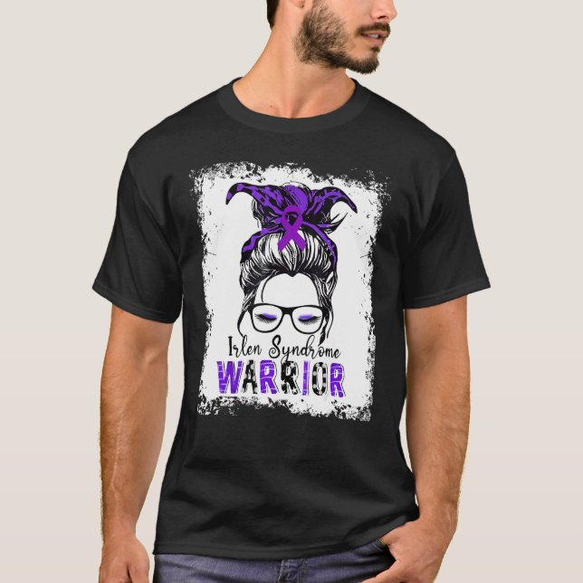 Irlen Syndrome Warrior Lila Ribbon Awareness T Shirt (Framsida)
