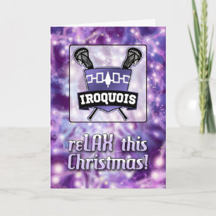 Irokvois Nation Lacrosse Shield-julkort Helgkort