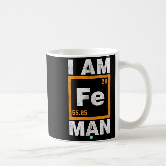 Iron (fe) Man Funny Periodic Elemen Gift  Kaffemugg (Höger)