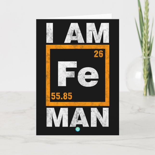Iron (fe) Man Funny Periodic Elemen Gift  Kort (Framsida)