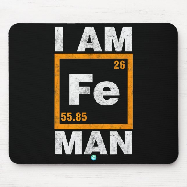 Iron (fe) Man Funny Periodic Elemen Gift  Musmatta (Framsidan)