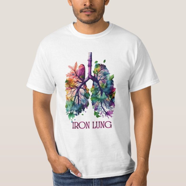 Iron Lung Art – Artistic Lung Illustration with Fl T Shirt (Framsida)