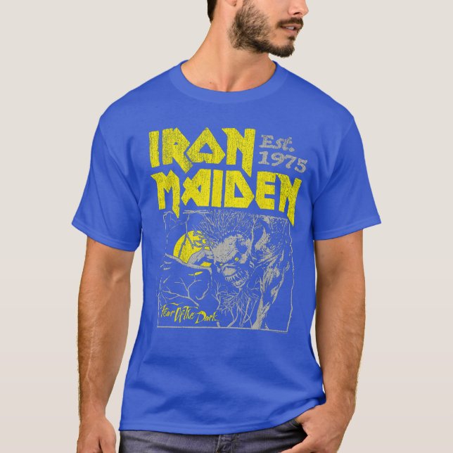 Iron Maiden Fear of The Dark Yellow Text T Shirt (Framsida)
