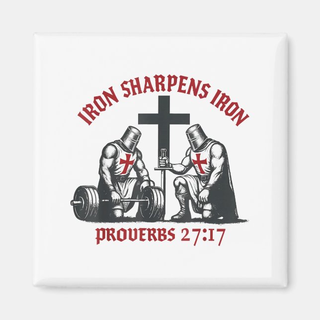 Iron Sharpens Iron Bible Scripture Christian Gym W Magnet (Framsidan)