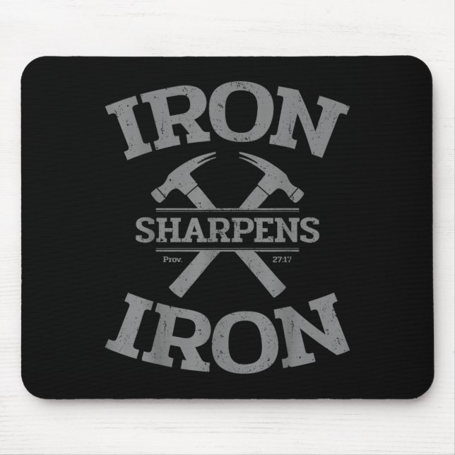 Iron Sharpens Iron Proverbs 27_17 Gym Workout Men  Musmatta (Framsidan)