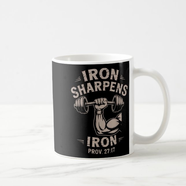 Iron Sharpens Iron Youth Christian Workout Gym Wei Kaffemugg (Höger)
