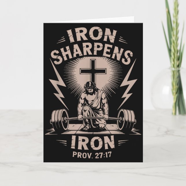 Iron Sharpens Iron Youth Christian Workout Gym Wei Kort (Framsida)