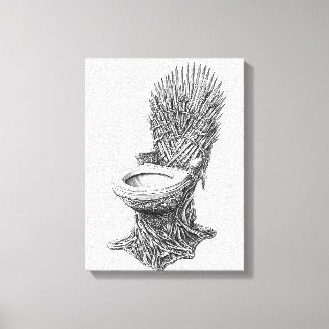 Iron Throne Toilet – Funny Game of Thrones Canvastryck (Framsida)